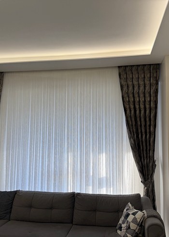 Gri antrasit altın fon perde