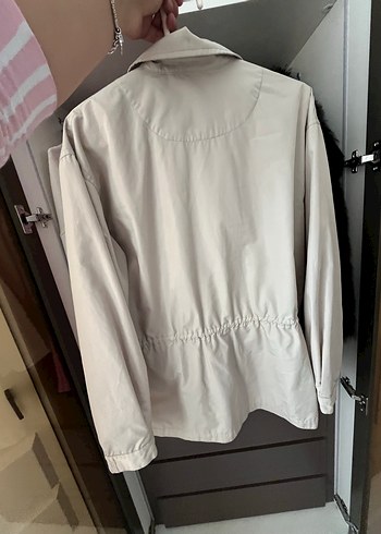 Bej Düğmeli Midi Yağmurluk - Görsel 2