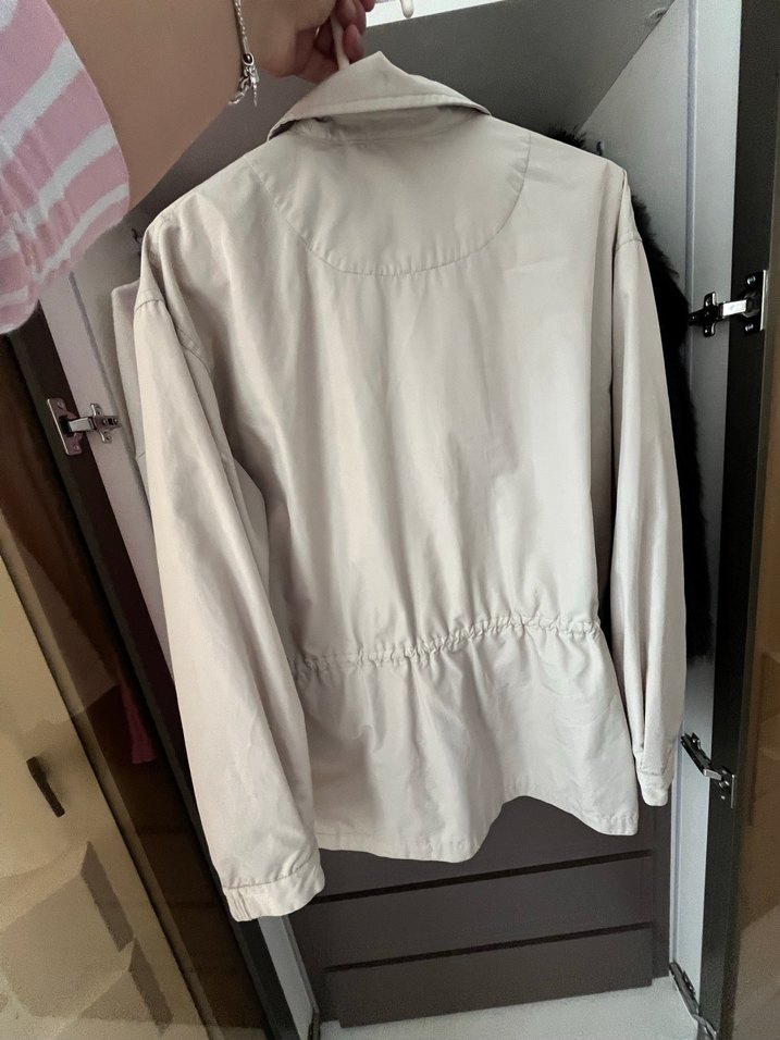 Bej Düğmeli Midi Yağmurluk - Görsel 2