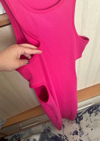 LC Waikiki Pembe Kolsuz Midi Triko Elbise