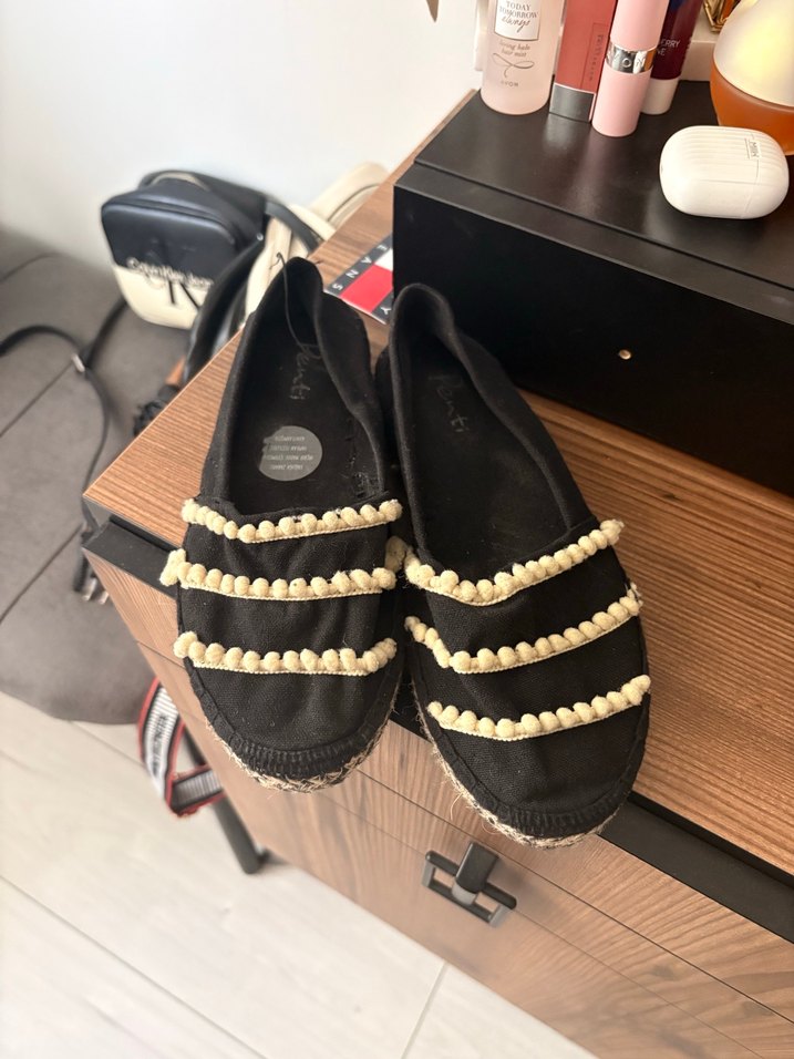 Püsküllü Nakışlı Siyah Bohem Espadril - Görsel 4