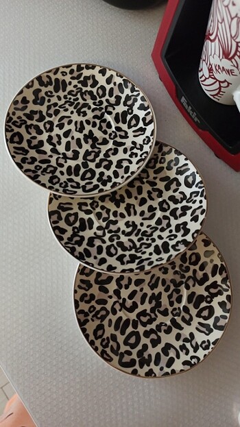 3 adet leopar tabak