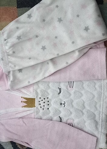 7 Yaş Beden pembe Renk Primark polar pijama takımı 7-8 yaş