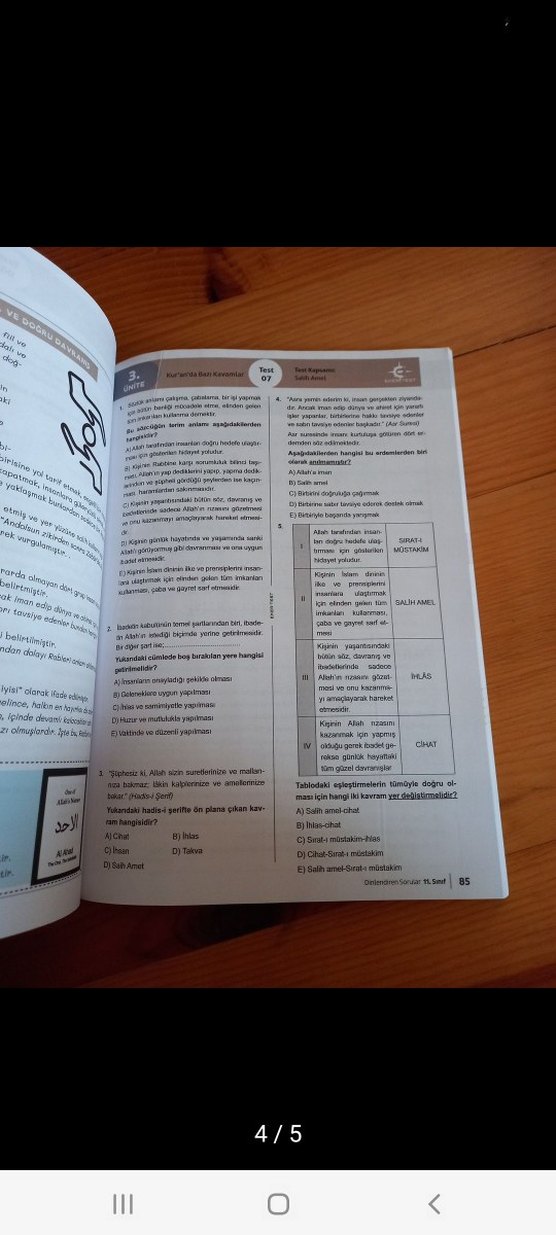 11. Sınıf Din Kültürü ve Ahlak Bilgisi Soru Bankası - Görsel 4