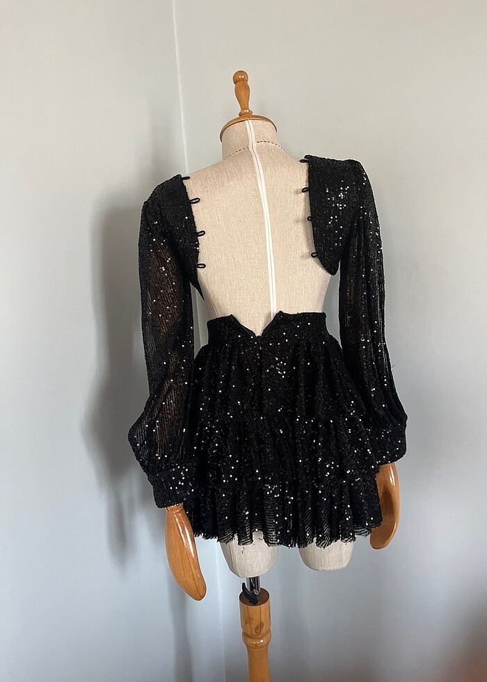 Abiye elbise siyah renk - Görsel 2