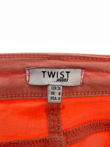 36 Beden turuncu Renk Twist Jean / Kot %70 İndirimli.