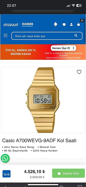 Casio orjinal bayan saati