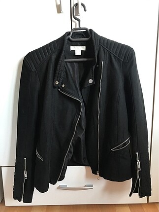 H&M siyah süet biker ceket