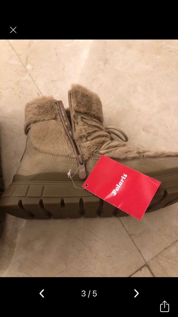 Bej Kürklü Kadın Dolgu Topuk Bot - Görsel 2