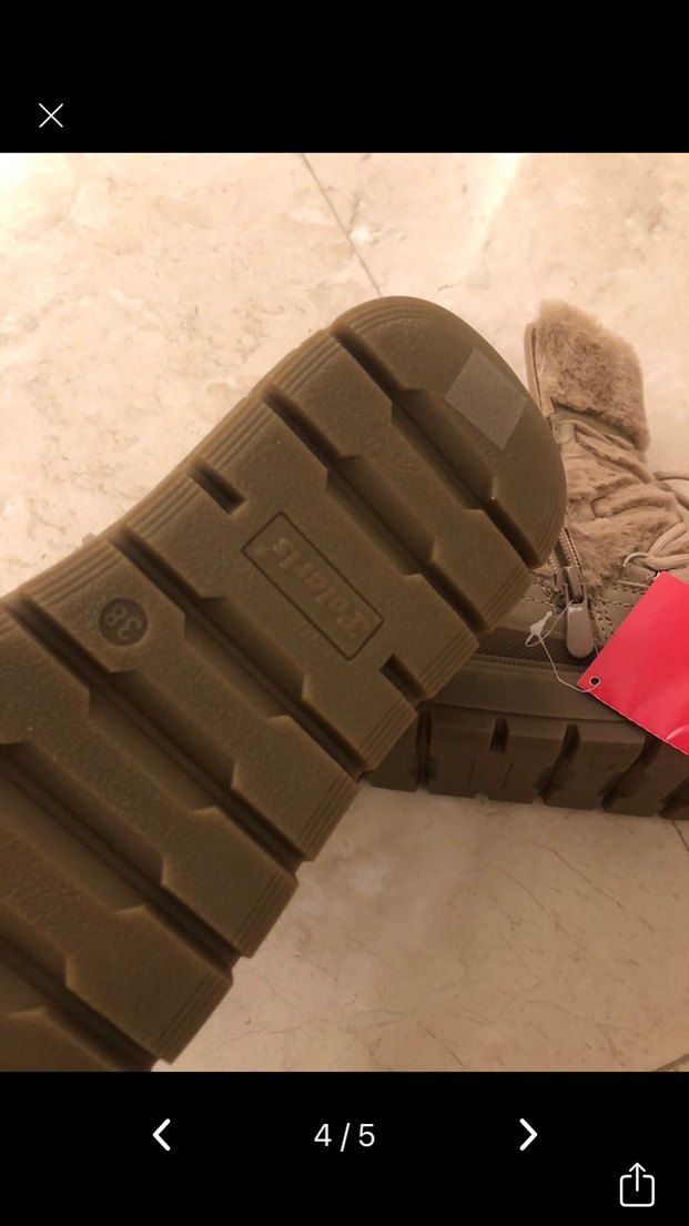 Bej Kürklü Kadın Dolgu Topuk Bot - Görsel 3