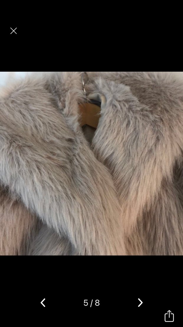 Kadın Gri Uzun Kürk Detaylı Street Wear Ceket - Görsel 2