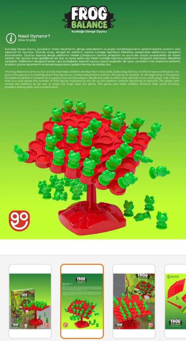 Kurbağa Denge Oyunu - Renkli Eğitim Oyuncağı - Görsel 2