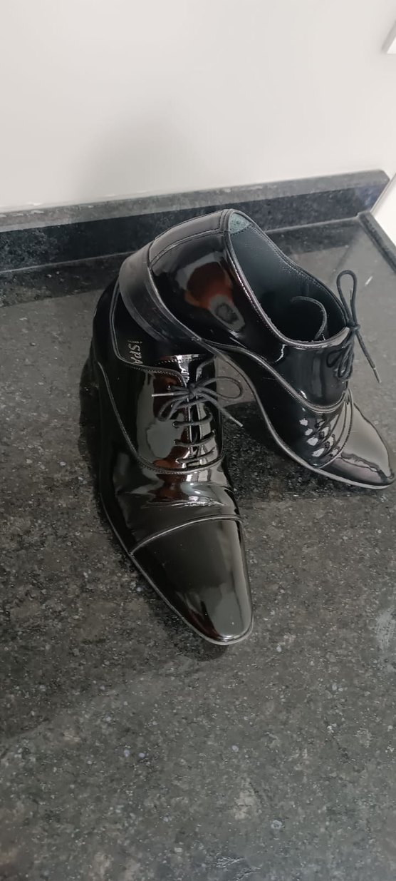 Siyah Erkek Klasik parlak rugan damatlık ayakkabı - Görsel 2