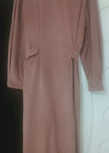 pudra pembesi Uzun Kollu Salaş Kadın Elbise - Görsel 3