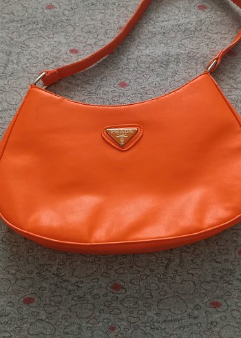 Turuncu Parlak Fermuarlı Kadın Çantası - Görsel 4