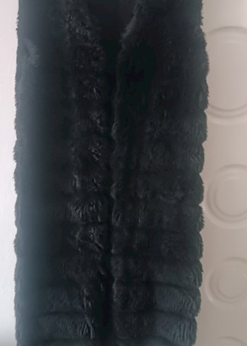 Siyah Uzun Kadın Suni Kürk - Görsel 2