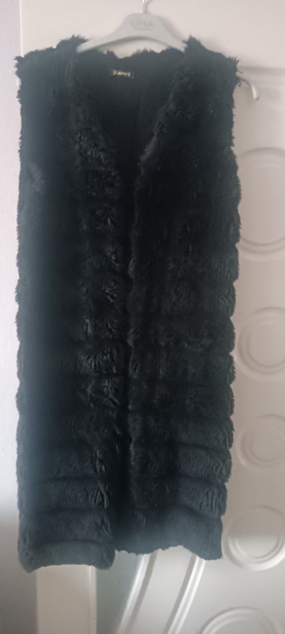 Siyah Uzun Kadın Suni Kürk - Görsel 2