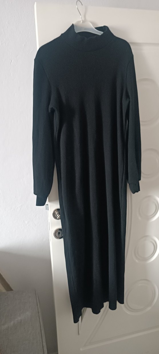 siyah triko elbise - Görsel 2