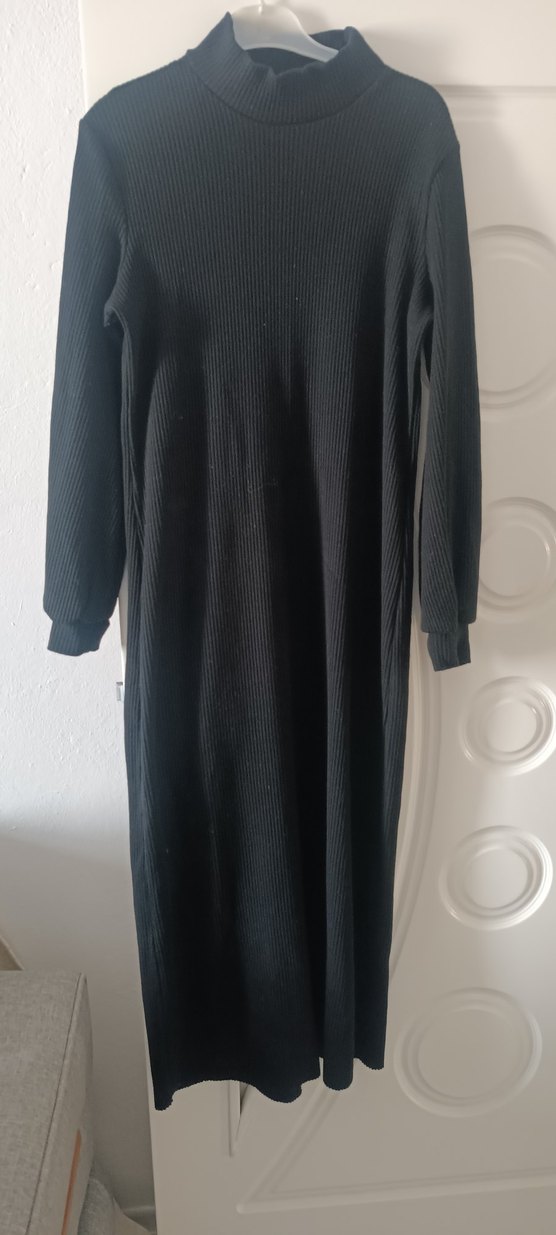 siyah triko elbise - Görsel 3