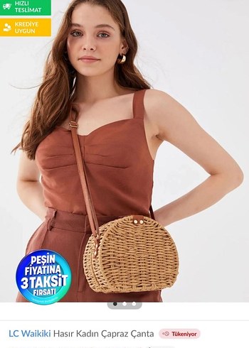 LC Waikiki Bohem Rattan Capraz Canta