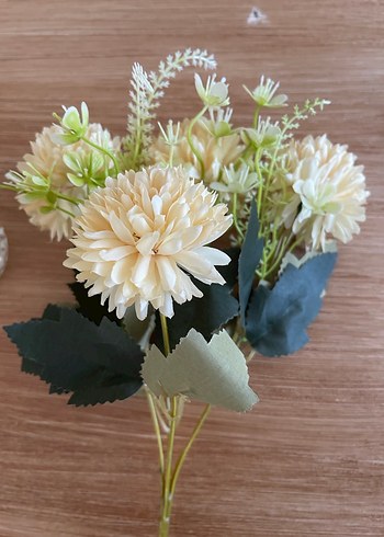 Bej Dekoratif Yapay Çiçek Aranjmanı - Görsel 2