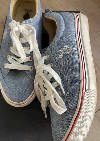 Kadın Mavi Kot Bağcıklı Dolgu Topuk Spor Ayakkabı - Görsel 2