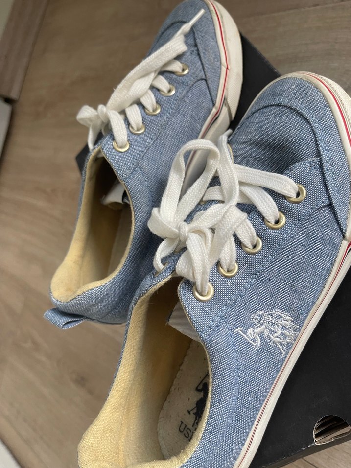 Kadın Mavi Kot Bağcıklı Dolgu Topuk Spor Ayakkabı - Görsel 5