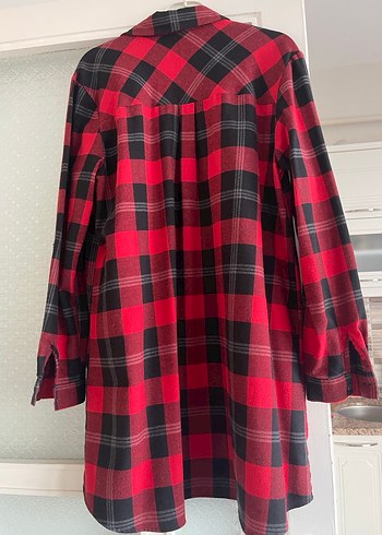Kırmızı Kareli Uzun Kollu Salaş Gömlek - Görsel 3