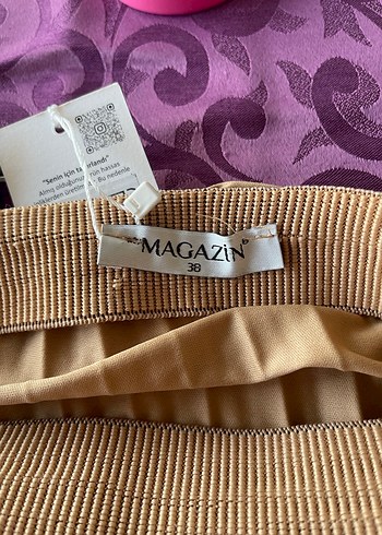 Bej Pilili Uzun Kadın Etek - Görsel 3