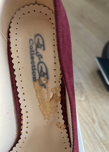Bordo Süet Dolgu Topuk Kadın Stiletto - Görsel 5