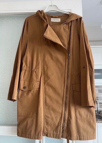 Bej Uzun Süet Düğmeli Hamile Kabanı - Görsel 3