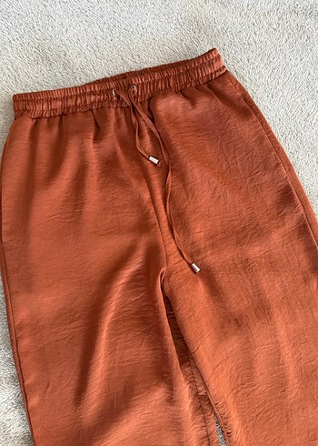 Kadın Kiremit rengi Saten Pantolon - Görsel 3