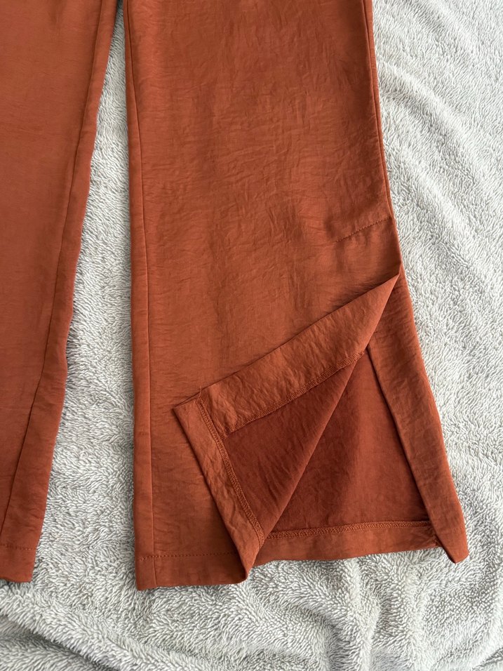 Kadın Kiremit rengi Saten Pantolon - Görsel 2