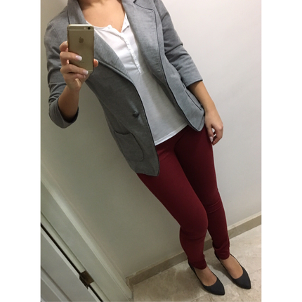 38 Beden gri Renk Penye blazer ceket
