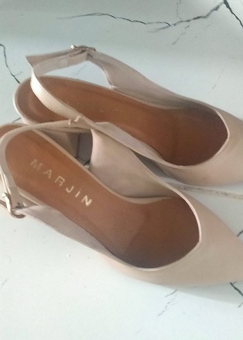 Bej Marjin Topuklu Kadın Ayakkabı - Görsel 4