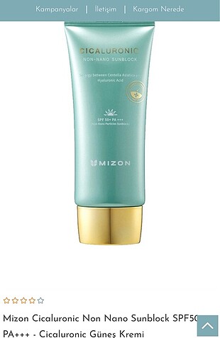 MIZON CICALURONIC 50 FAKTÖRLÜ GÜNEŞ KREM