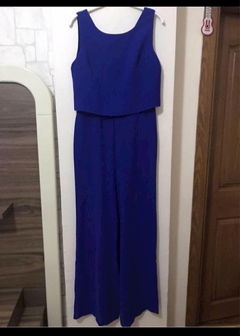 Lacivert Kemerli Kadın Tulum - Görsel 3