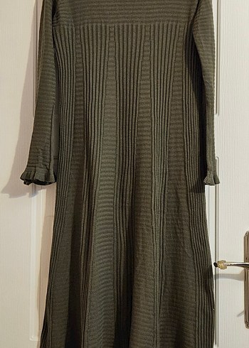 Haki Uzun Kollu Triko Elbise - Görsel 9