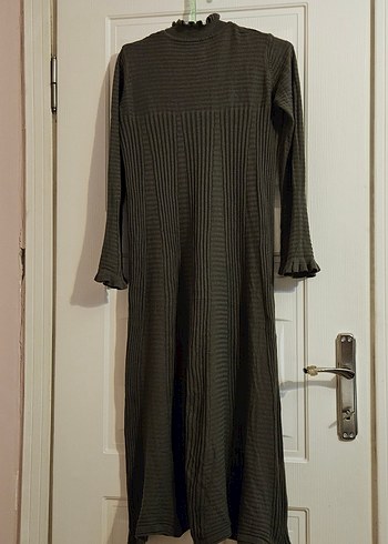 Haki Uzun Kollu Triko Elbise - Görsel 10