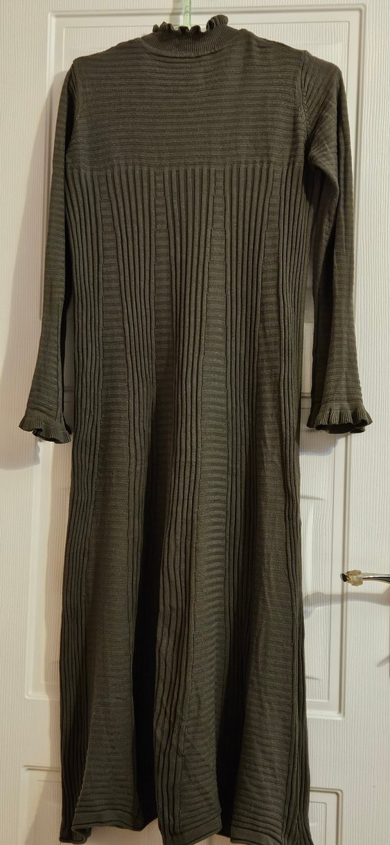 Haki Uzun Kollu Triko Elbise - Görsel 2