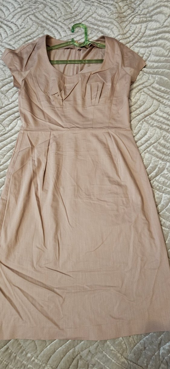 Toz pembe Midi Elbise Yuvarlak Yaka - Görsel 5