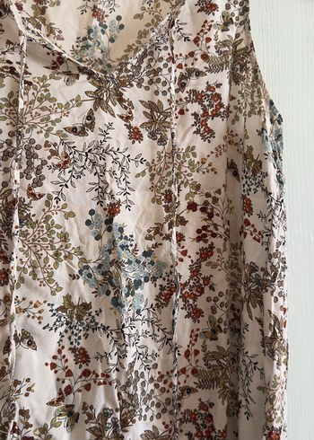 Bohem Desenli V Yaka Kolsuz Bluz - Görsel 5