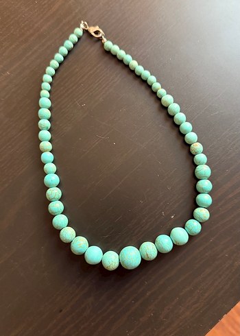 Turkuaz Boncuklu Kadın Kolye - Görsel 2