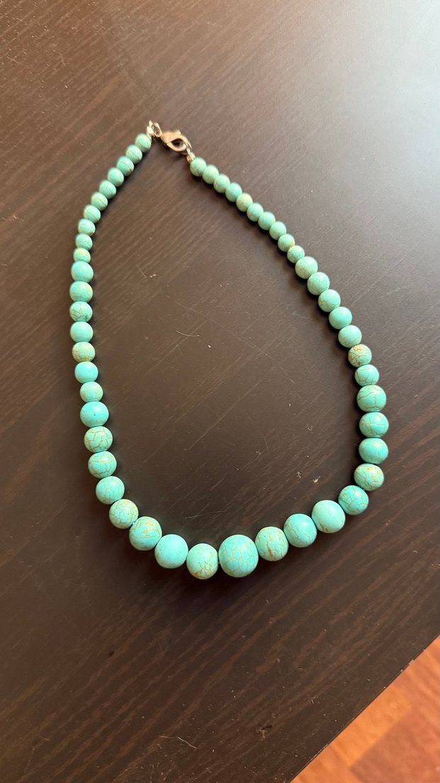 Turkuaz Boncuklu Kadın Kolye - Görsel 2