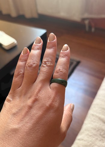 Koyu Yeşil Minimalist Kadın Yüzük - Görsel 3