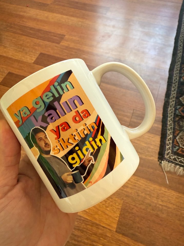 Renkli Baskılı Kahve Kupası - Görsel 2