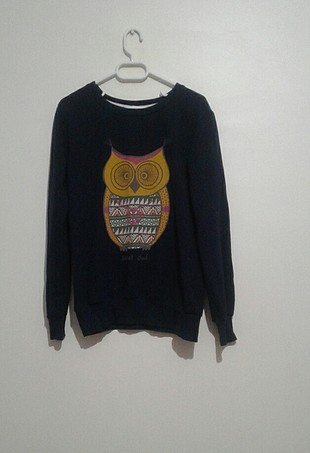 yeni hiç kullanılmamış sweat tişört lacivert baykuşlu
