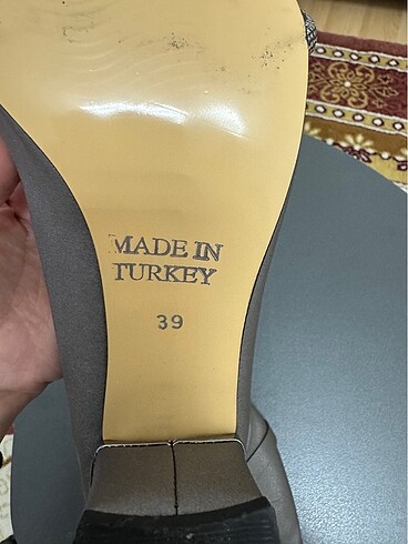 39 Beden 1 kere giyilen füme renk abiye ayakkabı