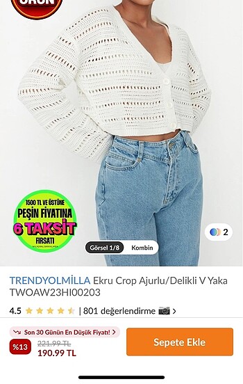 m Beden beyaz Renk Trendyol Milla hırka