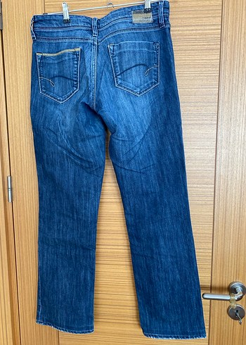 Mavi Bol Kesim Midi Denim Kadın Pantolon - Görsel 4